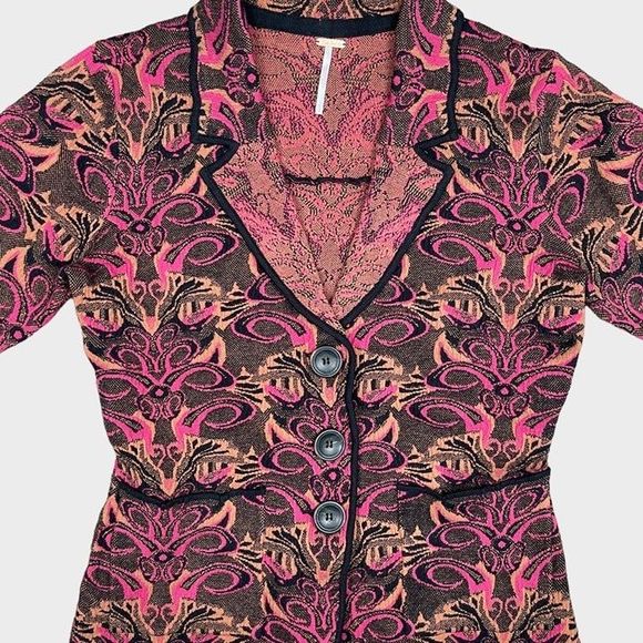 NWOT Free People Sammie Button Blazer Jacket in Wine/Pink/ Women's Small - Picture 3 of 11